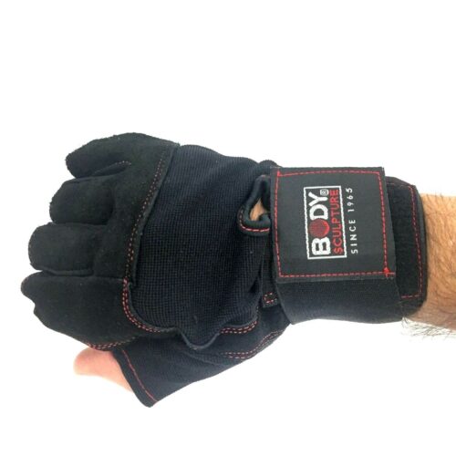 Body Sculpture Leather Fitness Gloves With Wrist Straps for Extra Support