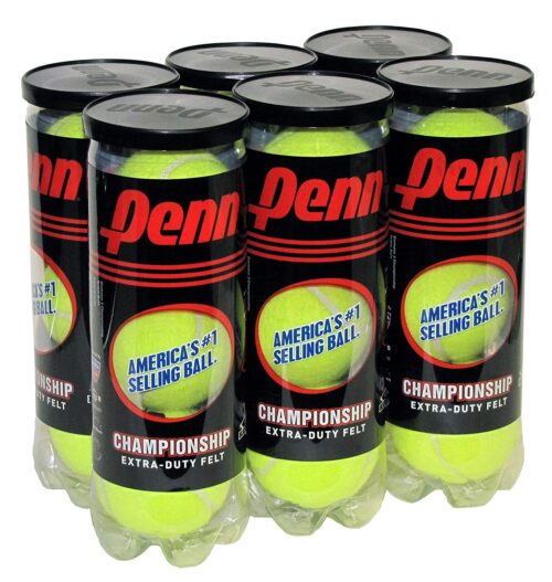 Penn Championship Extra Duty Tennis Balls 6-Cans, Shrinkwrapped