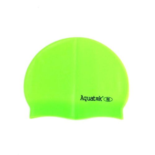Aquatek silicon swim cap neon green