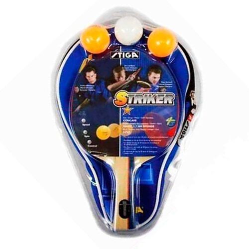 Stiga Striker 1 Player Racket with case and 3 balls Table Tennis Set
