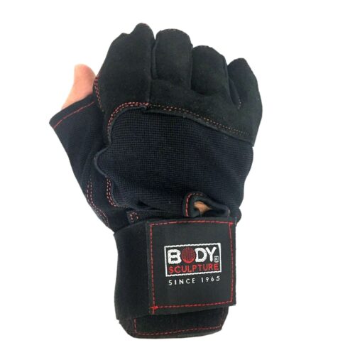 Body Sculpture Leather Fitness Gloves With Wrist Straps for Extra Support