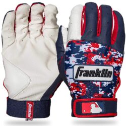 Franklin Digi Camo Youth Batting Gloves White/Navy/Red Pair