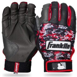 Franklin Digitek MLB Batting Gloves Youth Pair Grey Black Red