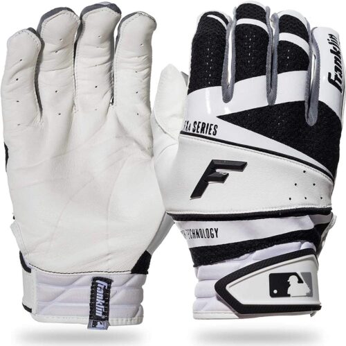 Franklin Sports Freeflex Pro Series Batting Gloves White/Black Adult