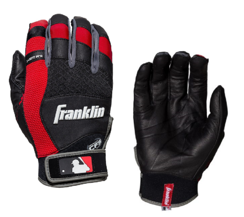 Franklin Sports X-Vent Pro Batting Gloves Black Red Youth Large