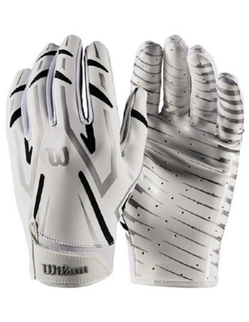 Wilson The Clutch Skill Receiver Football Glove Youth White Pair