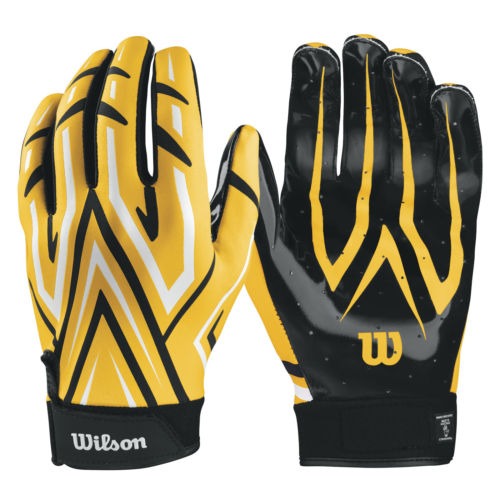 Wilson The Clutch Skill Football Receiver Glove Youth Yellow Pair