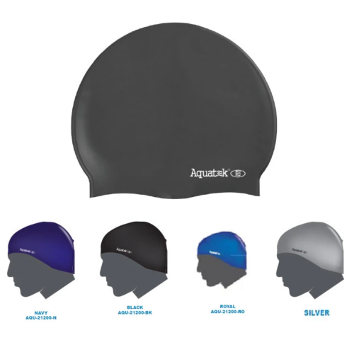 Aquatek Silicone Adult Swim Cap Assorted Colored