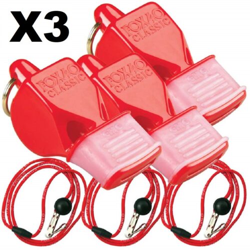 Fox 40 Classic CMG w/Breakaway Lanyard 3 Pack Red Kit