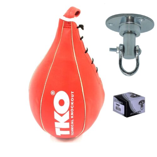 TKO Leather Boxing Speed Bag Punching Ball with Swivel Training