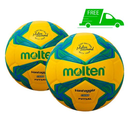 Molten F9V1500 Vantaggio FUTSAL soccer ball Yellow 2 Pack
