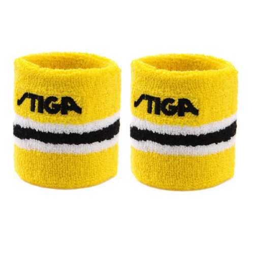 Stiga Table Tennis Ping pong Wristband One Size Yellow -Sold by Pair