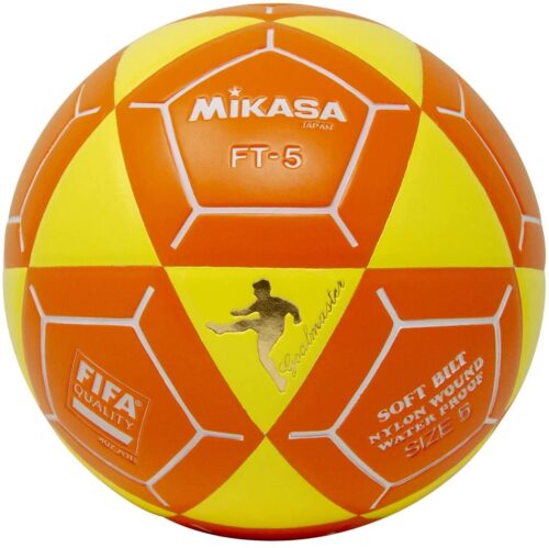 Mikasa FT5 Goal Master Soccer Ball Size 5 Official FootVolley Ball White Yellow/Orange