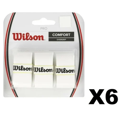 Wilson Pro Overgrip Tennis Grip White - 6 Pack (3 units)
