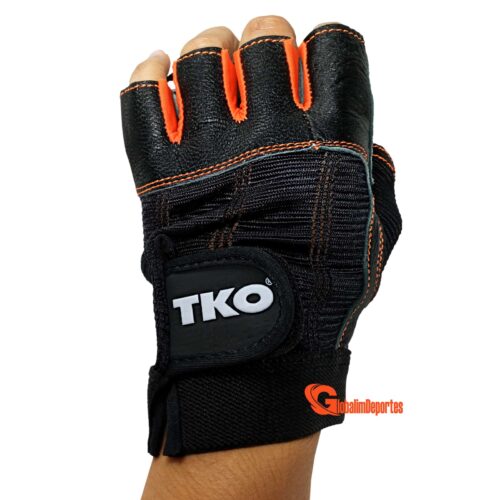 TKO Workout Gloves Gym Fitness Weightlifting Gloves BLK-ORG Pair