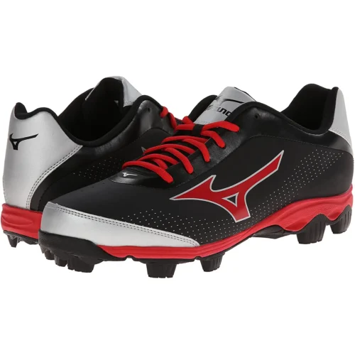 Mizuno 9 Spike Franchise 7 Adult Molded Baseball Cleats Size 13 Black-Red
