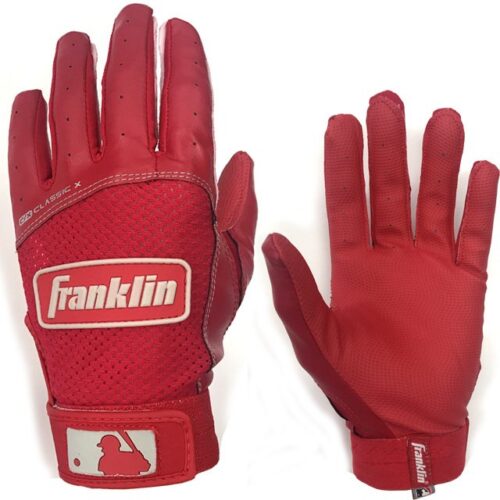 Franklin Classic X Batting Gloves Adult Medium Pair Red