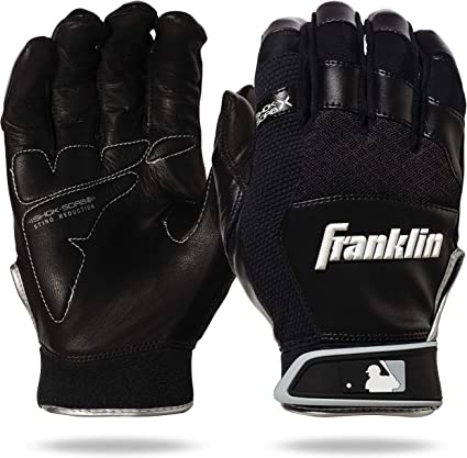 Franklin Shok-Sorb X Batting Gloves Adult Black Pair