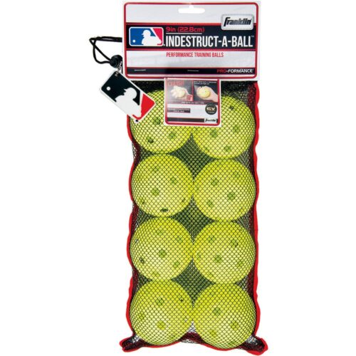Franklin Indestruct-A-Balls 9" Baseball Optic Yellow 8 Pack