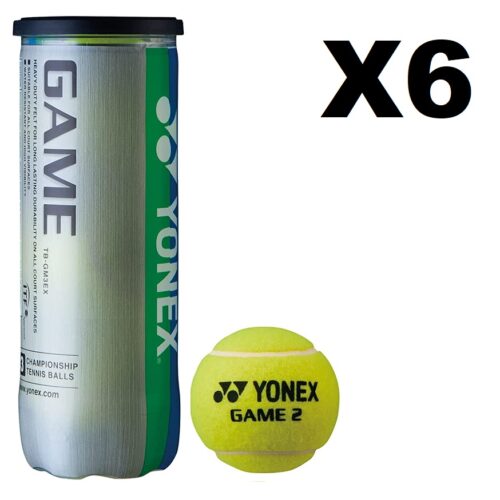 Yonex Championship Tennis Balls for Daily Practice 6 Pack 18 Balls Yellow ITF Approved