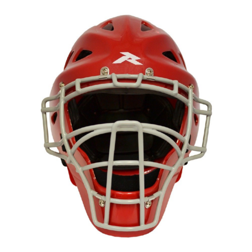 Runic Baseball Catcher's Helmet Adjustable One Size Fits Most (RED)