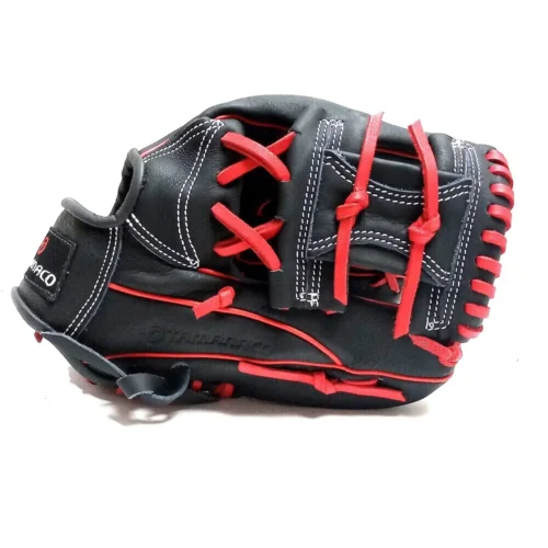 Tamanaco ST1152 Baseball Glove 11.5 Inches Youth Black w/Red Laces
