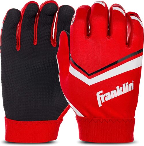 Franklin Football Receiver Kids Gloves Shoktak Red