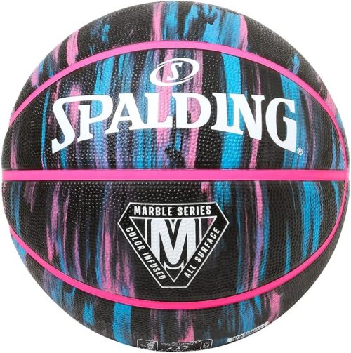 Spalding Marble series Basketball Size 29.5" Black Neon