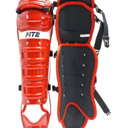 FIT2 Baseball Softball Leg Guards Adult 16 Inches Red