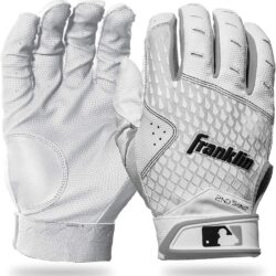 Franklin 2nd Skinz Adult Baseball Batting Gloves L White