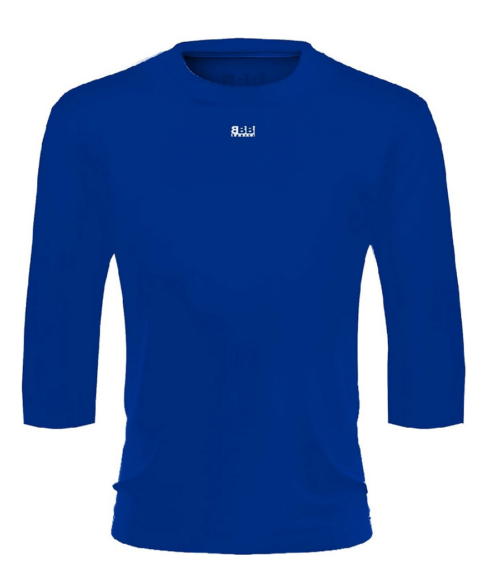 BBB Sports Athletic Performance Royal Blue 3/4 Youth Sleeve T-Shirt Medium