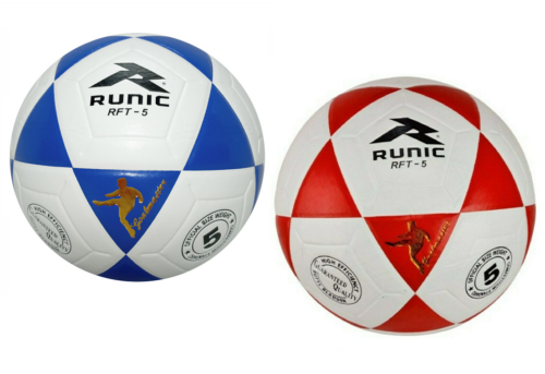 Runic RFT5 Soccer Ball Goal Master size 5 Red and Blue 2 Pack