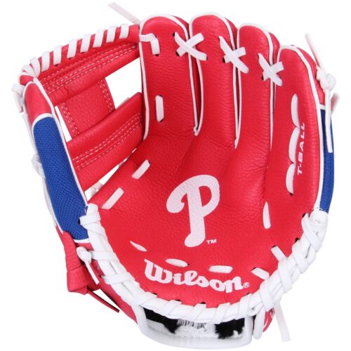 Wilson A200 Philadelphia Phillies Youth Tee Ball Baseball Glove 10 Inches RHT