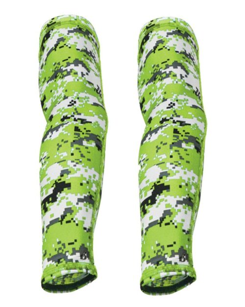 Badger Compression Arm Sleeve Adult Green Neon Camo Size L/XL Pair