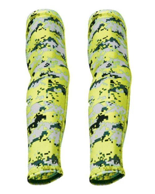Badger Compression Arm Sleeve Youth Yellow Camo Size S/M Pair