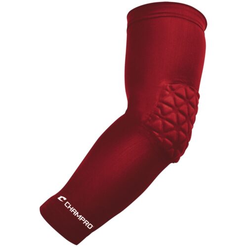 Champro Tri-Flex Youth Compression Arm Sleeve with Padded Elbow Red