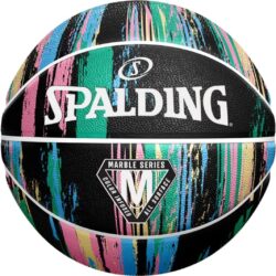 Spalding Marble Series Black / Multi-Color Outdoor Basketball 29.5"