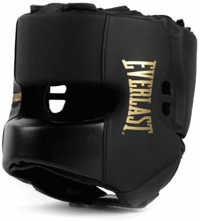 Everlast Elite 2 Headgear Black/Gold Training Sparring Protection Size L/XL
