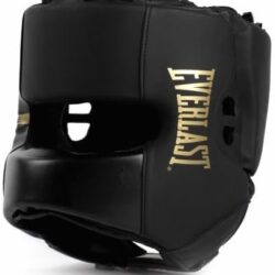 Everlast Elite 2 Headgear Black/Gold Training Sparring Protection Size S/M