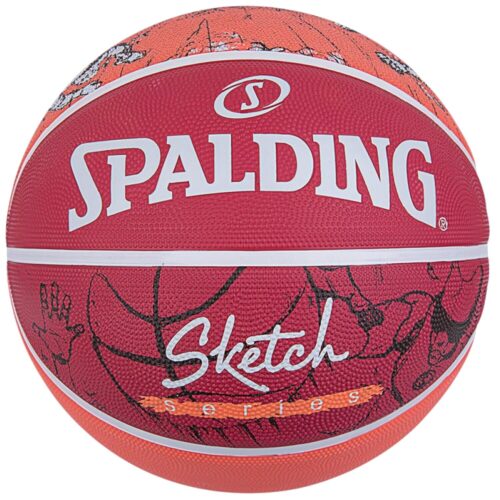 Spalding Sketch Drible Ball Unisex Basketballs Size 7 Red
