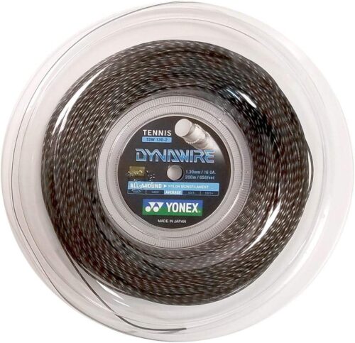 YONEX Dynawire 16/1.30 Tennis String Reel, 200m/656 feet Black