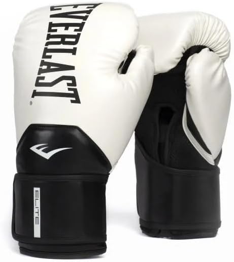 Everlast Elite 2 Boxing Gloves, White/Black 16 oz.