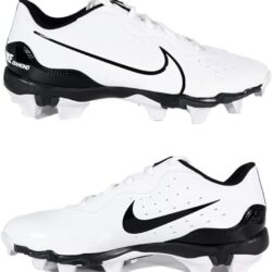 Nike Alpha Huarache Keystone, Adult Softball Cleats Black/White Size 10