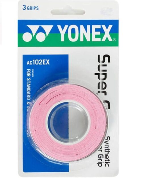Yonex AC102EX Wet Super Grap Overgrip 3 Pack - French Pink