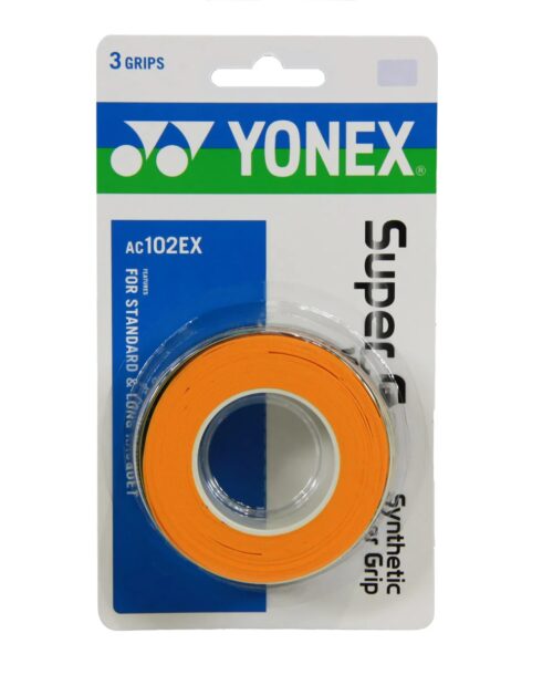 Yonex AC102EX Wet Super Grap Overgrip 3 Pack - Orange