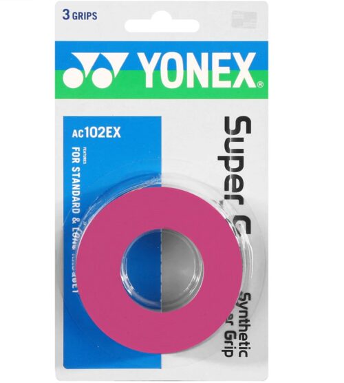 Yonex AC102EX Wet Super Grap Overgrip 3 Pack - Pink