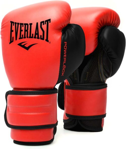 Everlast PowerLock2 Boxing Training Gloves Black/Red 14 oz.