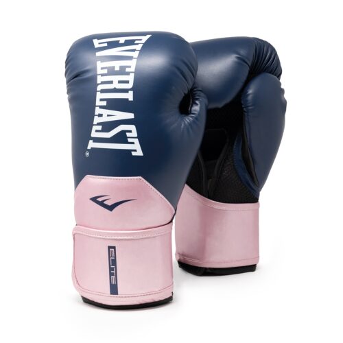 Everlast Elite 2 Boxing Gloves, Navy/Pink 14 oz.