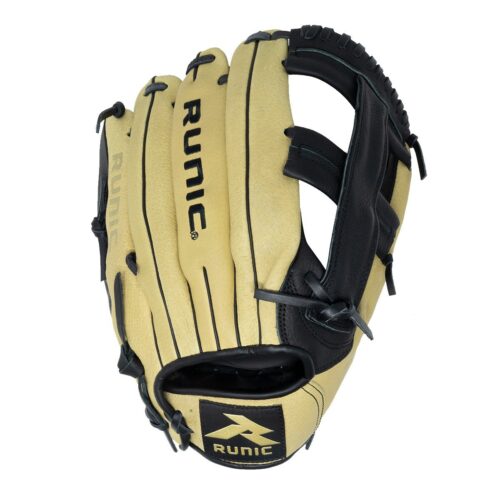 Runic Genuine Leather Slowpitch Softball Glove Size 13" RHT Camel/Black