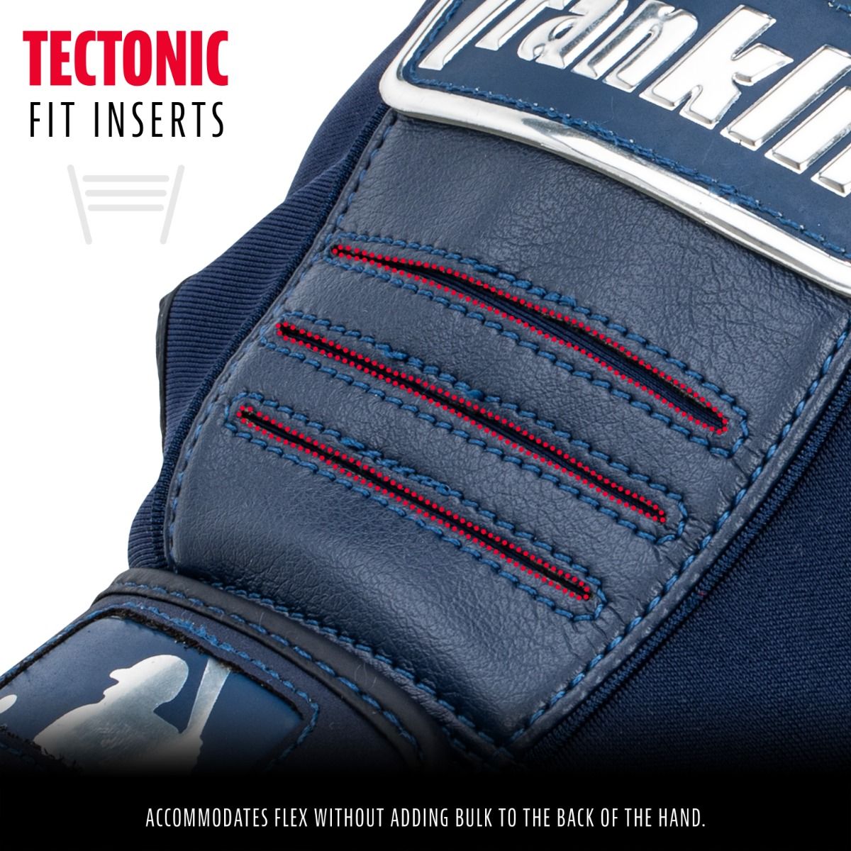 Franklin CFX Pro Adult Batting Gloves Chrome Navy, size Large - Image 2